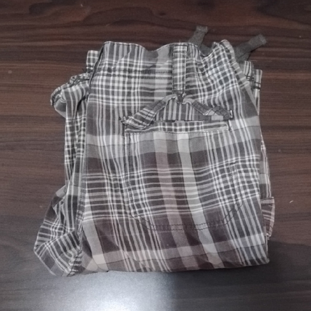 Plaid Men's Pants - Black and Gray